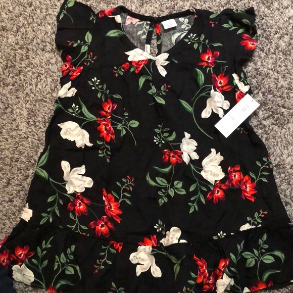 Old Navy Other - Old navy baby girl black with floral dress